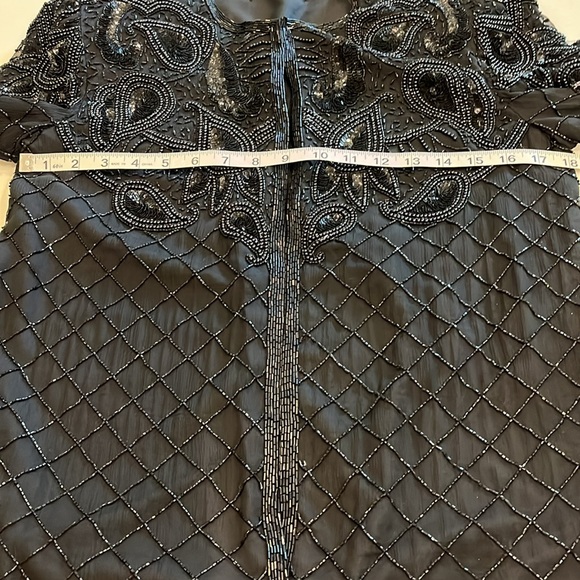Sequin & Beaded Black Jacket. Fishhook closure. Fully lined. Very good condition - Picture 12 of 14